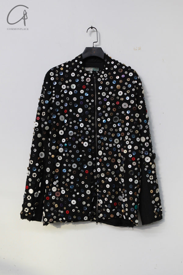 By Walid by Albert Cotton Wool Jacket Embellished Buttons 251207MW AW21